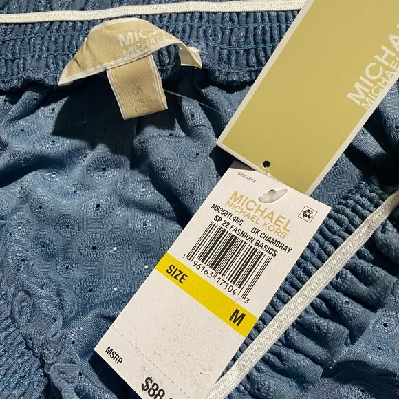 NEW Size M MICHAEL Michael Kors Shoulder Top Polyester Elastane Chambray $88 - Picture 8 of 10